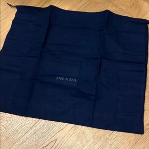 Prada Navy Drawstring Logo Dust Bag
